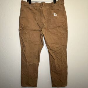 Carhartt Work Pants Mens 38x32 Brown Duck Canvas Double Knee Front 103334 211